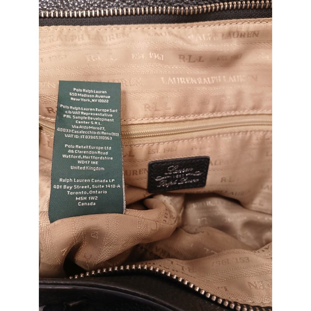 Lauren Ralph Lauren Est. 1967 Black Pebble Leather Lrg Tote Shoulder Slouch Bag - Picture 16 of 16